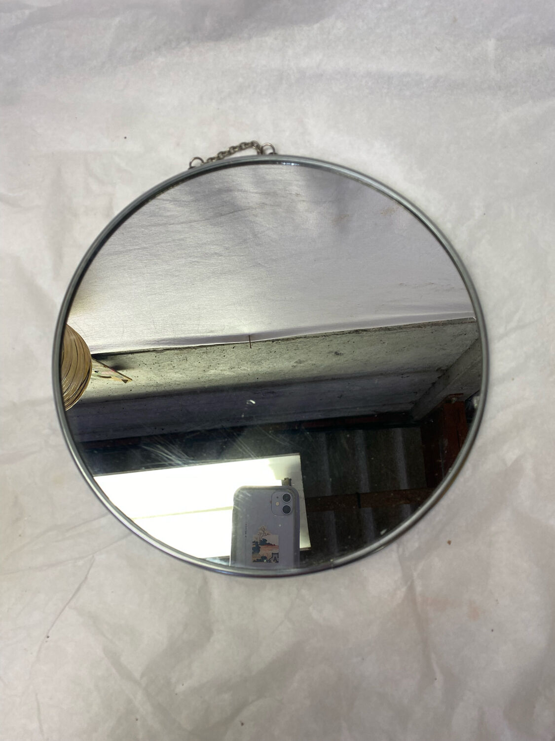Round vintage barber mirror