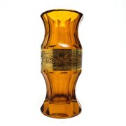 Art Deco vase, honey glass oroplastic, Moser, Czechoslovakia, 1930s
