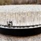 Holophane ceiling light in prismatic glass – 1960s industrial design