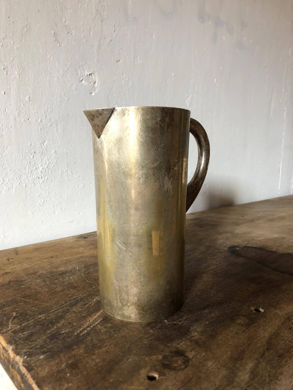 Vintage carafe, brass metal carafe, pitcher, flower pot, kitchen, decoration