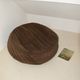 Pouf en velours marron
