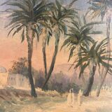 Old painting, orientalist landscape, signed, XX century