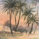 Old painting, orientalist landscape, signed, XX century