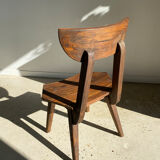 Solid wood chair with hexagonal seat