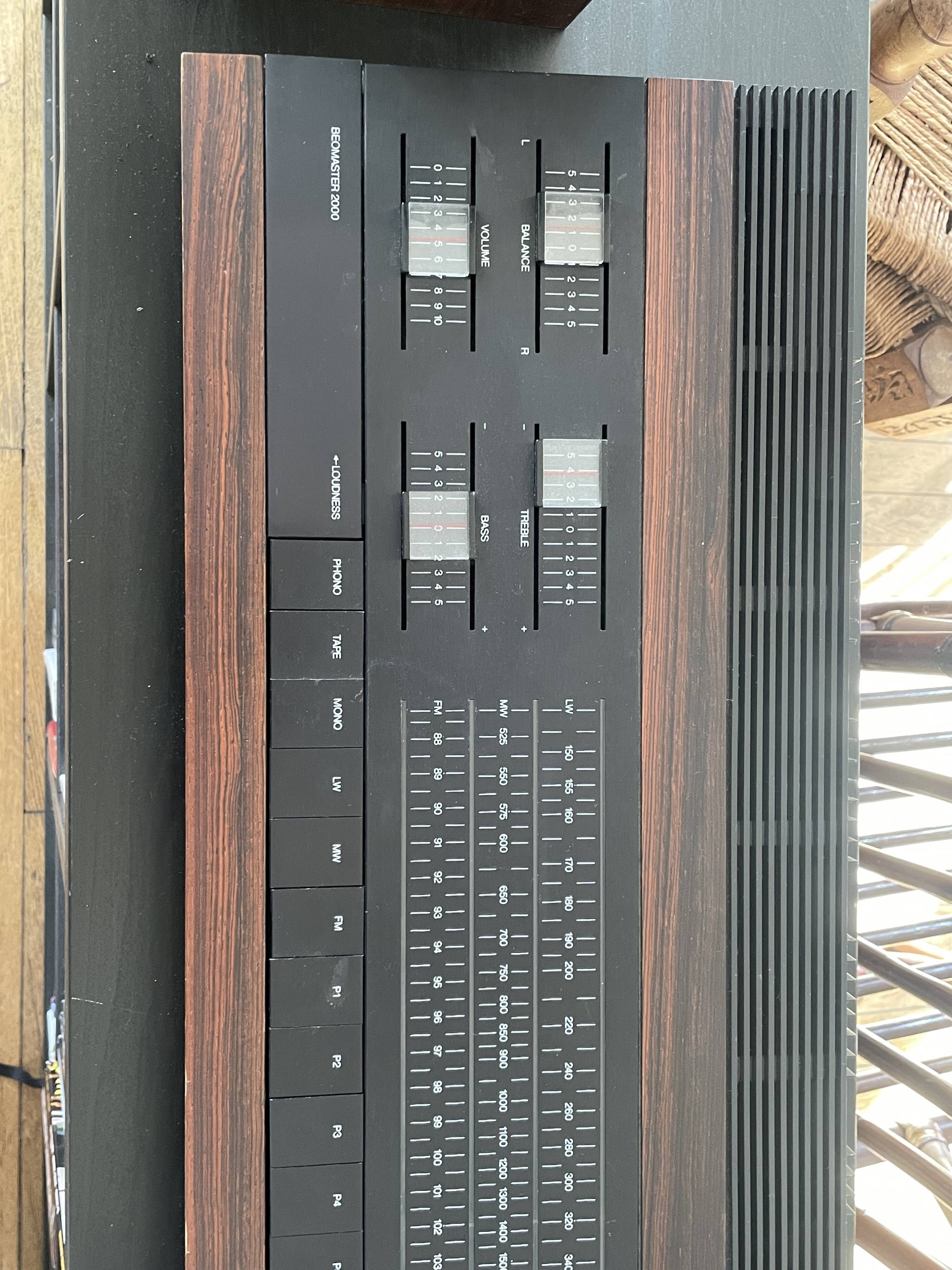Bang & Olufsen BeoMaster 2000 tuner with Beovox S45 speakers, circa 1970