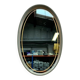 Vintage Oval Mirror with Lighting in Wooden Frame, Hillebrand Germany 1970s