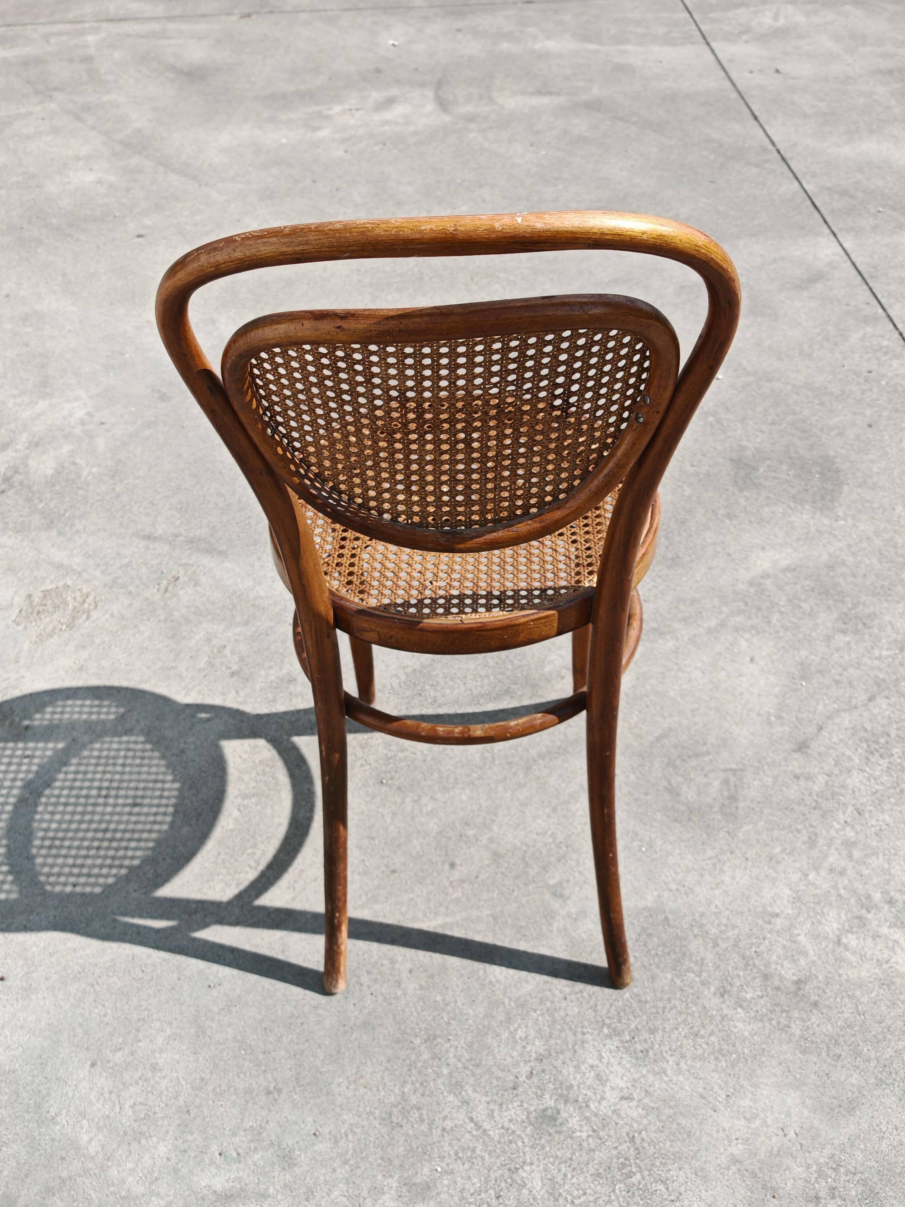 Paire de chaises en cannage et bois courbé par Mundus