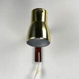 Teak brass wall sconce by hans agne jakobsson, sweden 1960s model v488