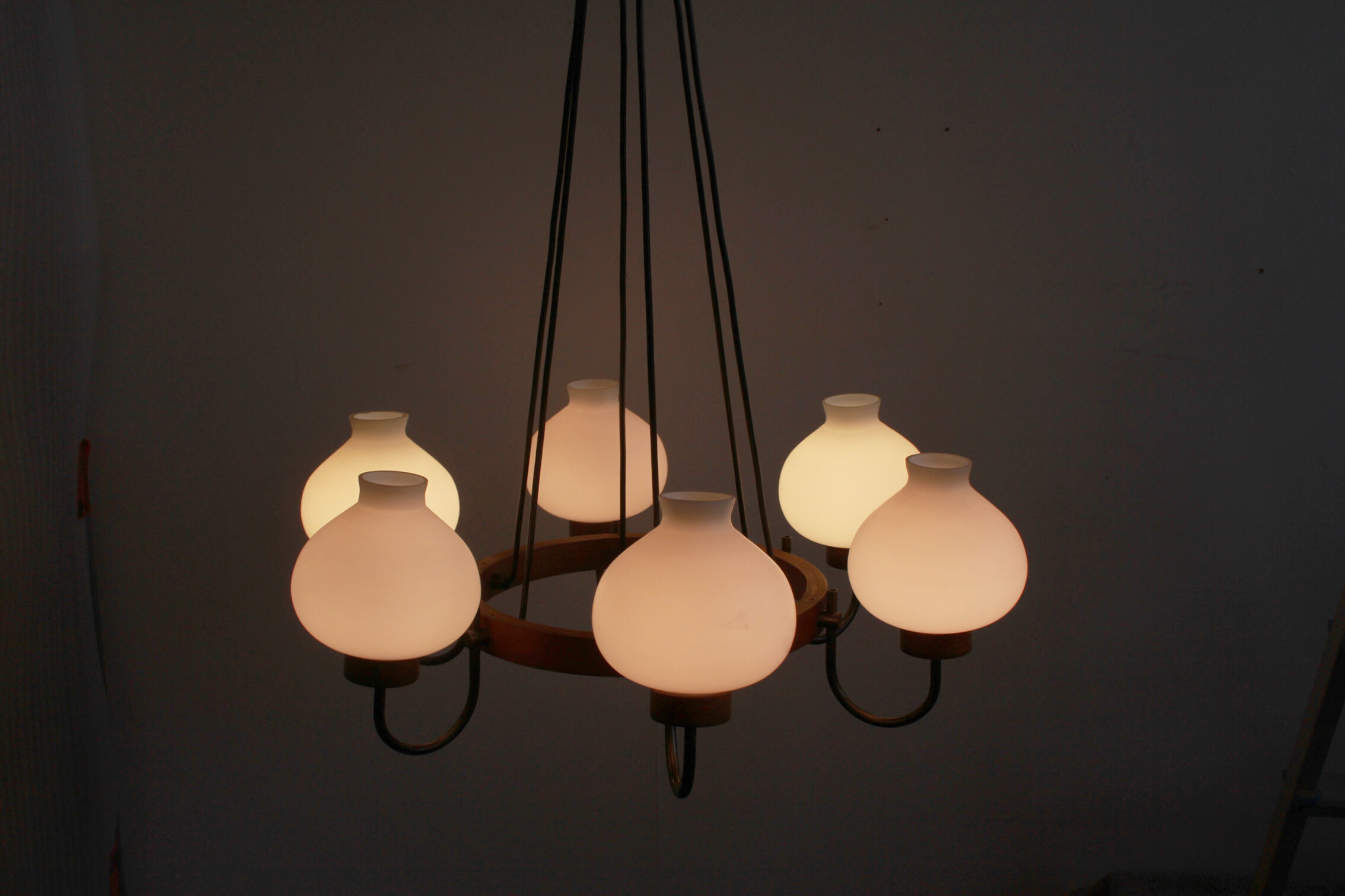 1960s ceiling light in opalglass