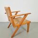 Chaises en bois brutalistes modernistes en paille, années 1940, ensemble de 3