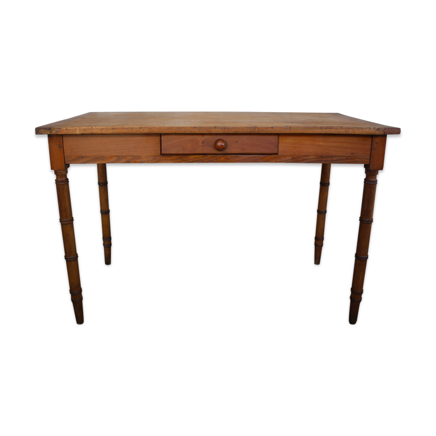 Pitch pine desk false bamboo Napoleon III