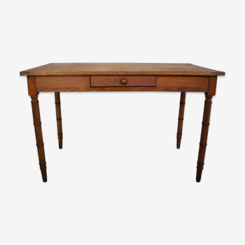 Bureau pitchpin faux bambou Napoléon III