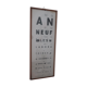 Old optical advertising poster, monoyer scale, framed