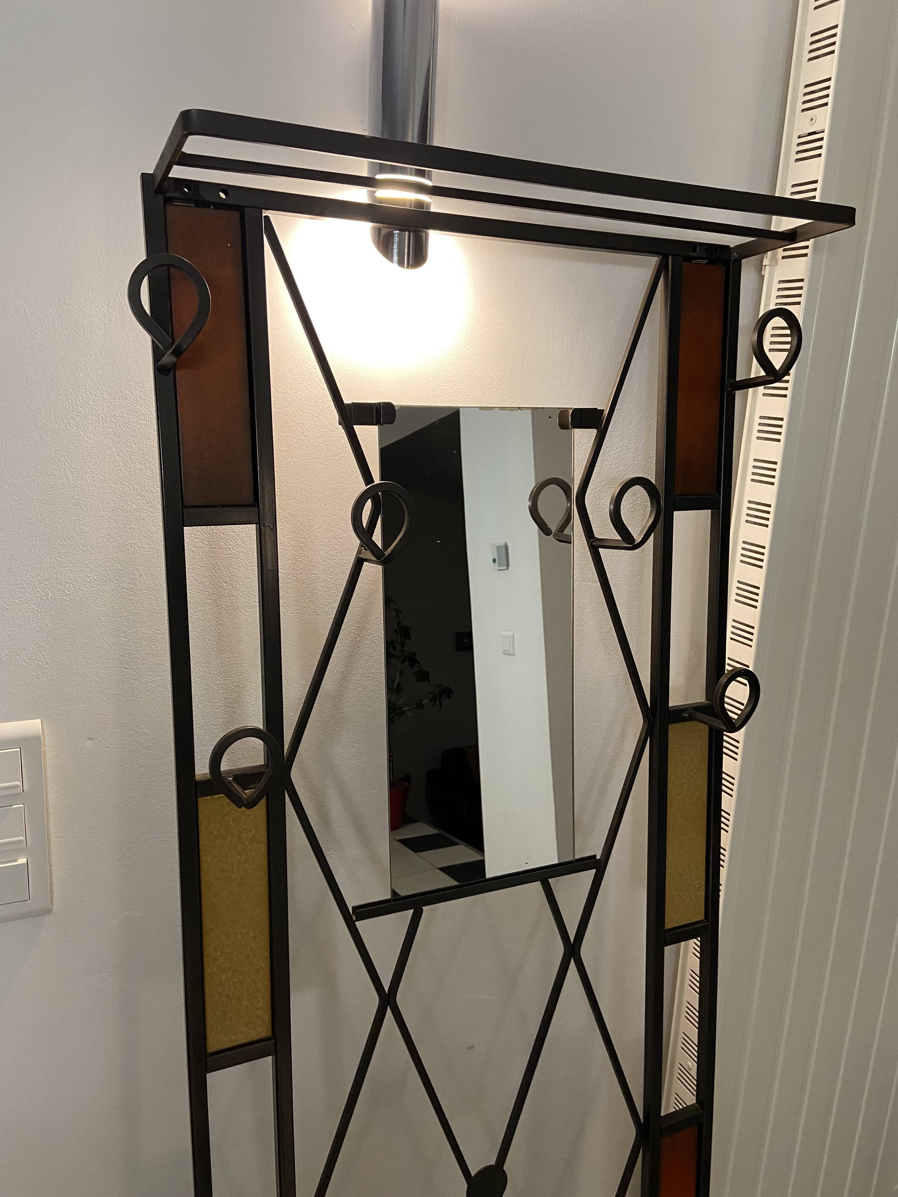 Wrought iron coat rack