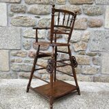 Folding wooden children's high chair