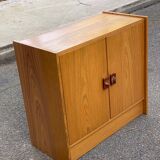 Scandinavian display cabinet, 2 sections, in oak, 1970.