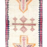 3x13 Salmon Orange & Cream Orientel Wool Runner Rug, 87x384 Cm