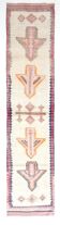 3x13 Salmon Orange & Cream Orientel Wool Runner Rug, 87x384 Cm