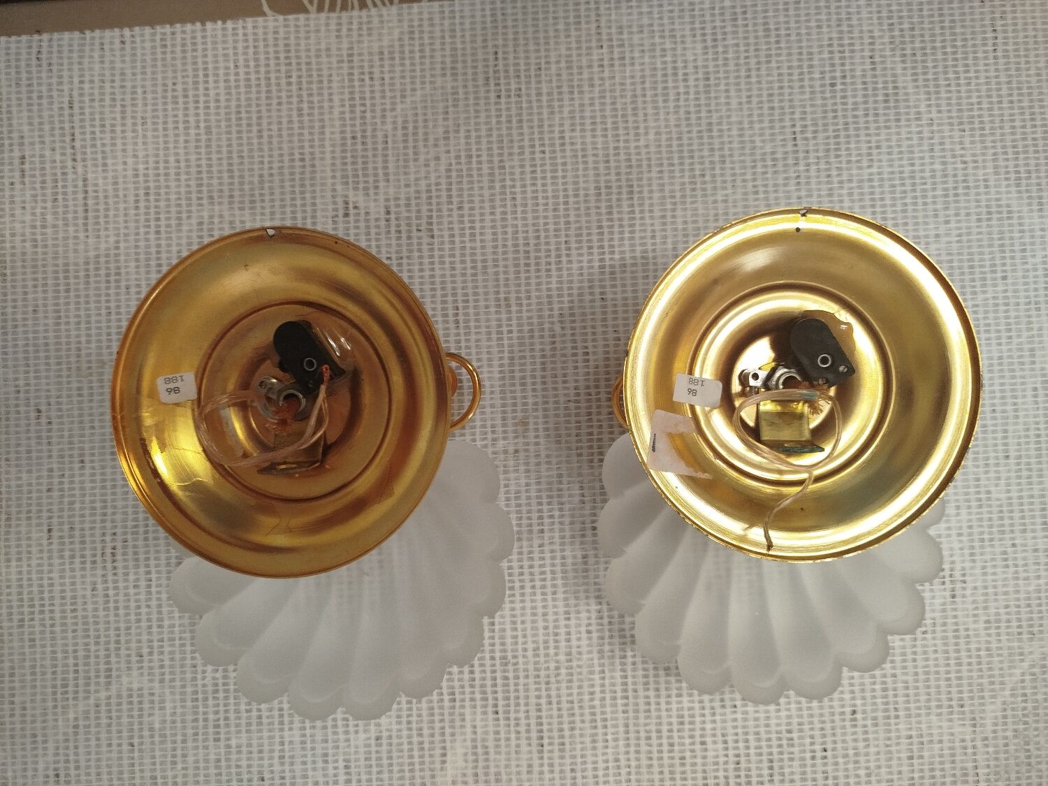 Paire d'appliques murales coquillage Hollywood Regency Italie