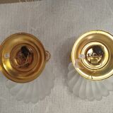 Paire d'appliques murales coquillage Hollywood Regency Italie