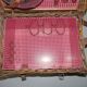 Old artisanal wicker picnic basket 50