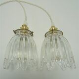 Pair of glass pendant lights