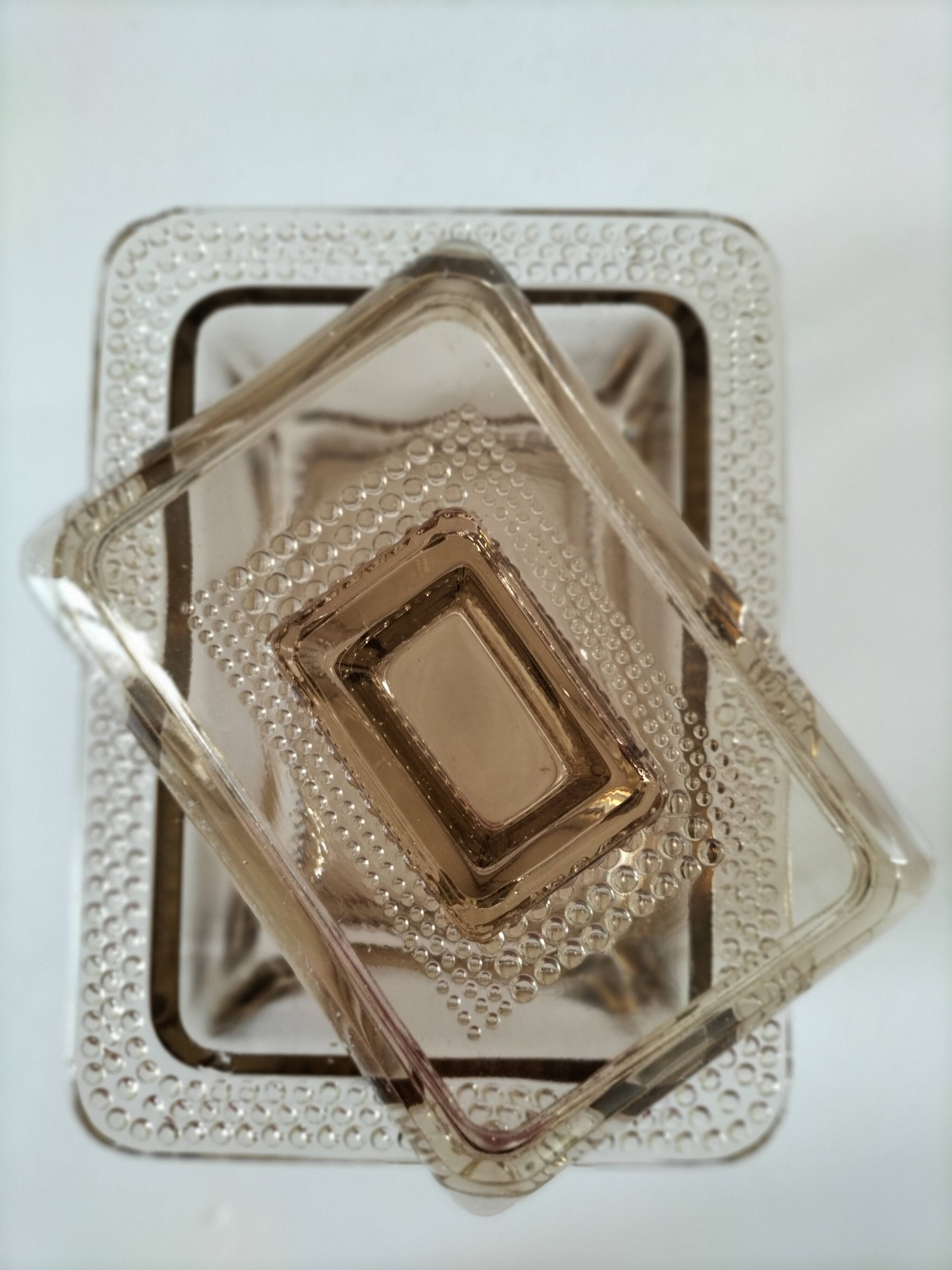 Vintage pressed glass box