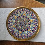 Decorative plate with 24k gold