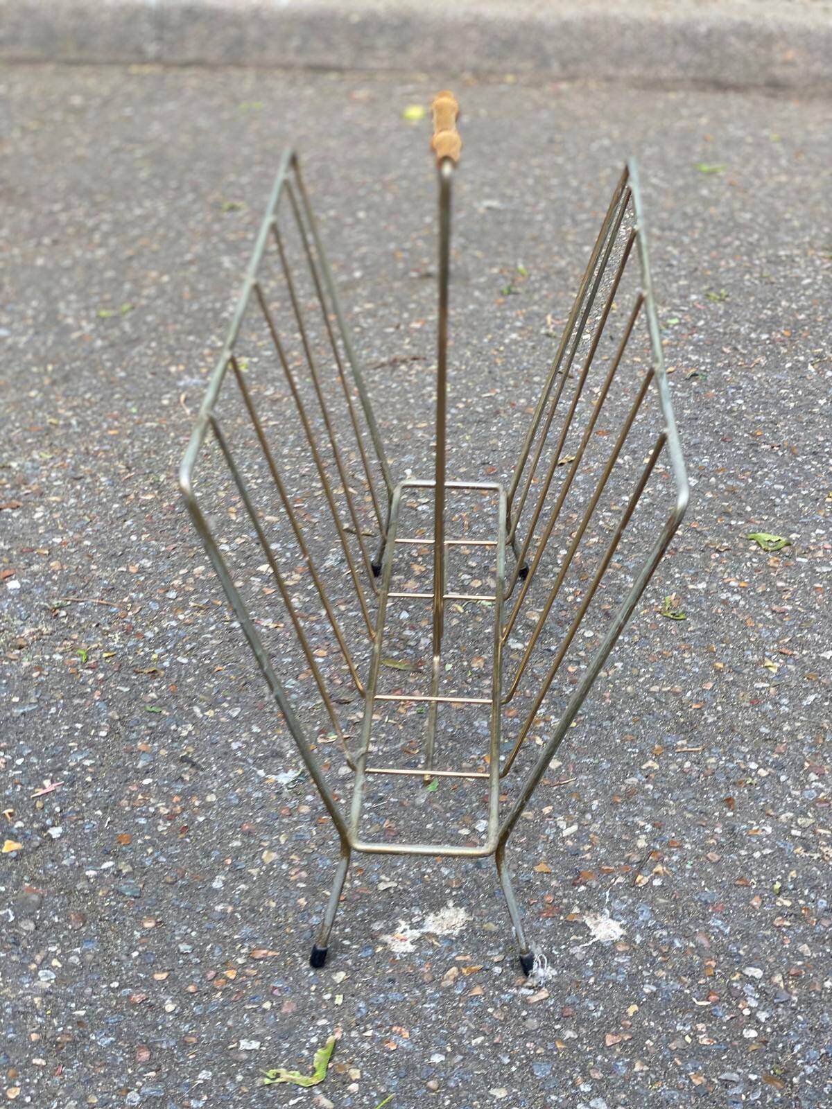 Vintage brass magazine rack