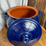 Casserole, enamelled refractory clay pot.