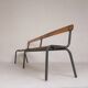 Industrial slatted bench from a French school, 1960s.