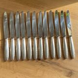 12 large Christofle Ribbons silver metal knives
