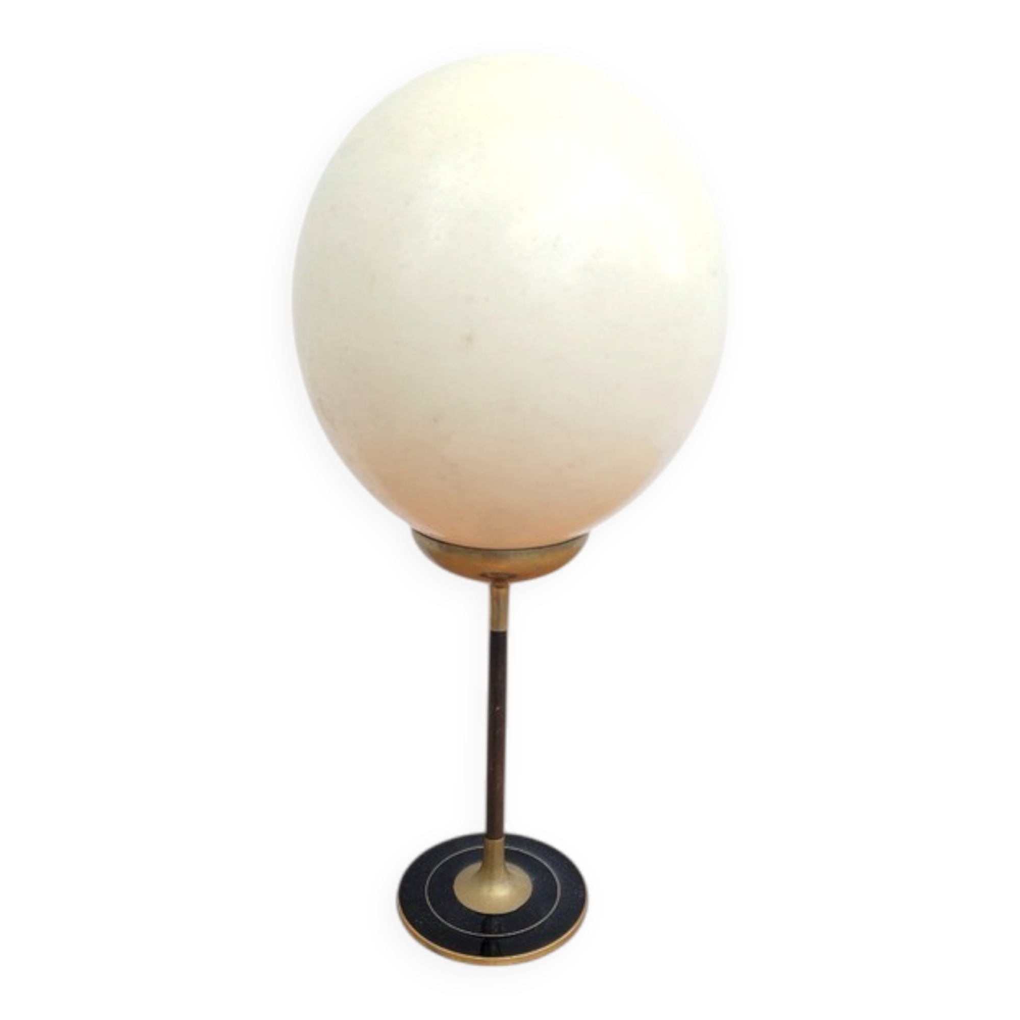 Ostrich egg on a brass stand
