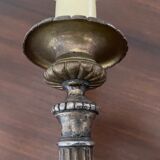 Lamp pique candle bronze silver nineteenth century