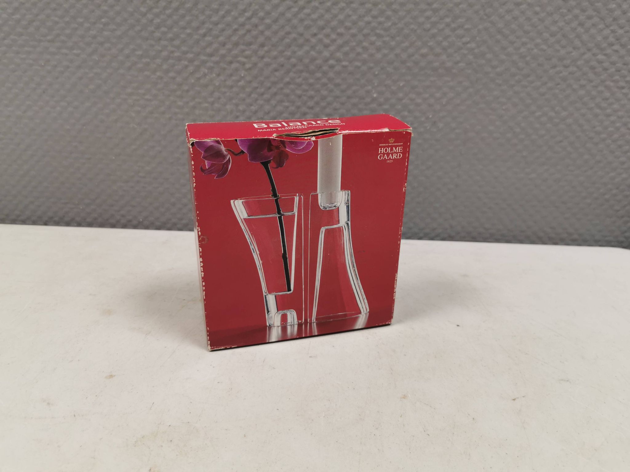 Vintage glass candlesticks/vases from the Danish Holmegaard glassworks.