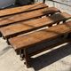 Solid oak farmhouse bench 140cm for rustic farmhouse table 1950