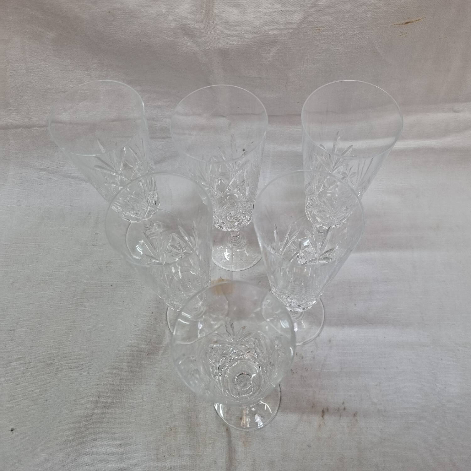 9 flûtes à champagne cristal de 1980