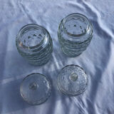 Lot 2 serving jam jars