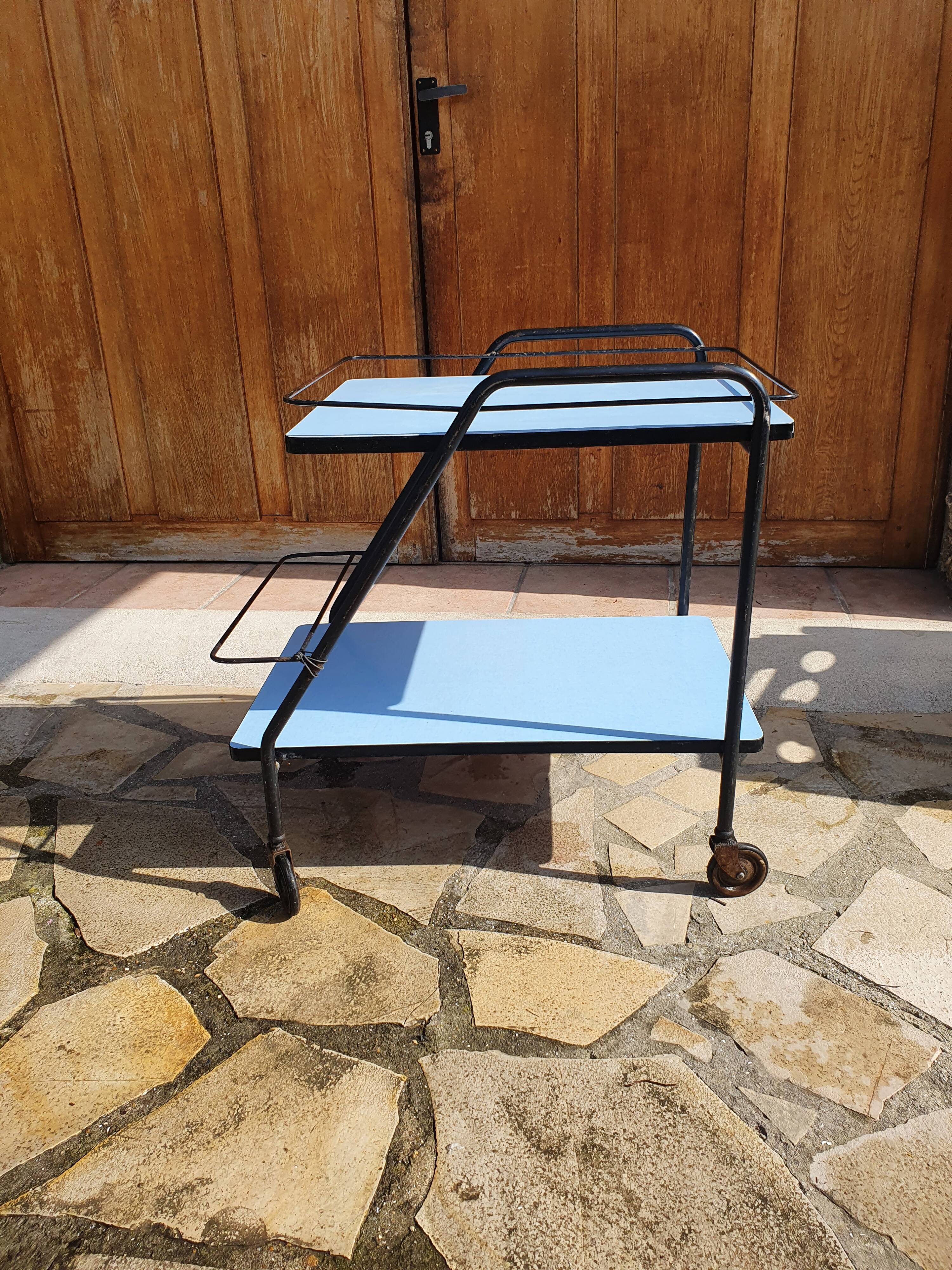 Serving trolley in vintage formica
