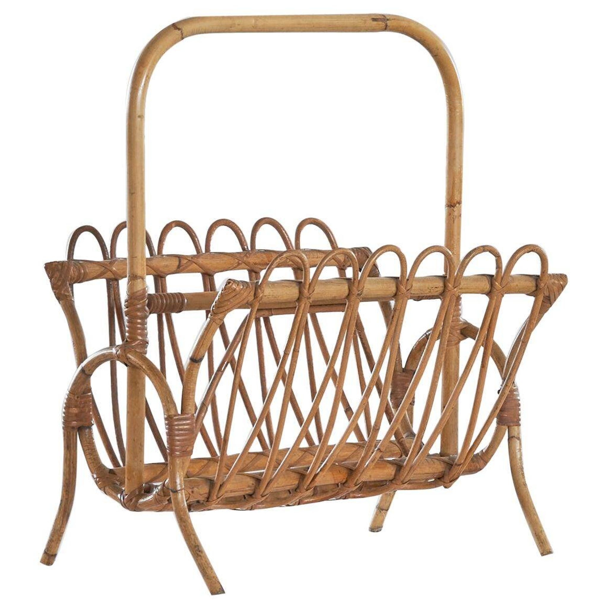 Bamboo magazine rack in mid-century 1960 style