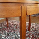 Scandinavian expandable vintage teak round table