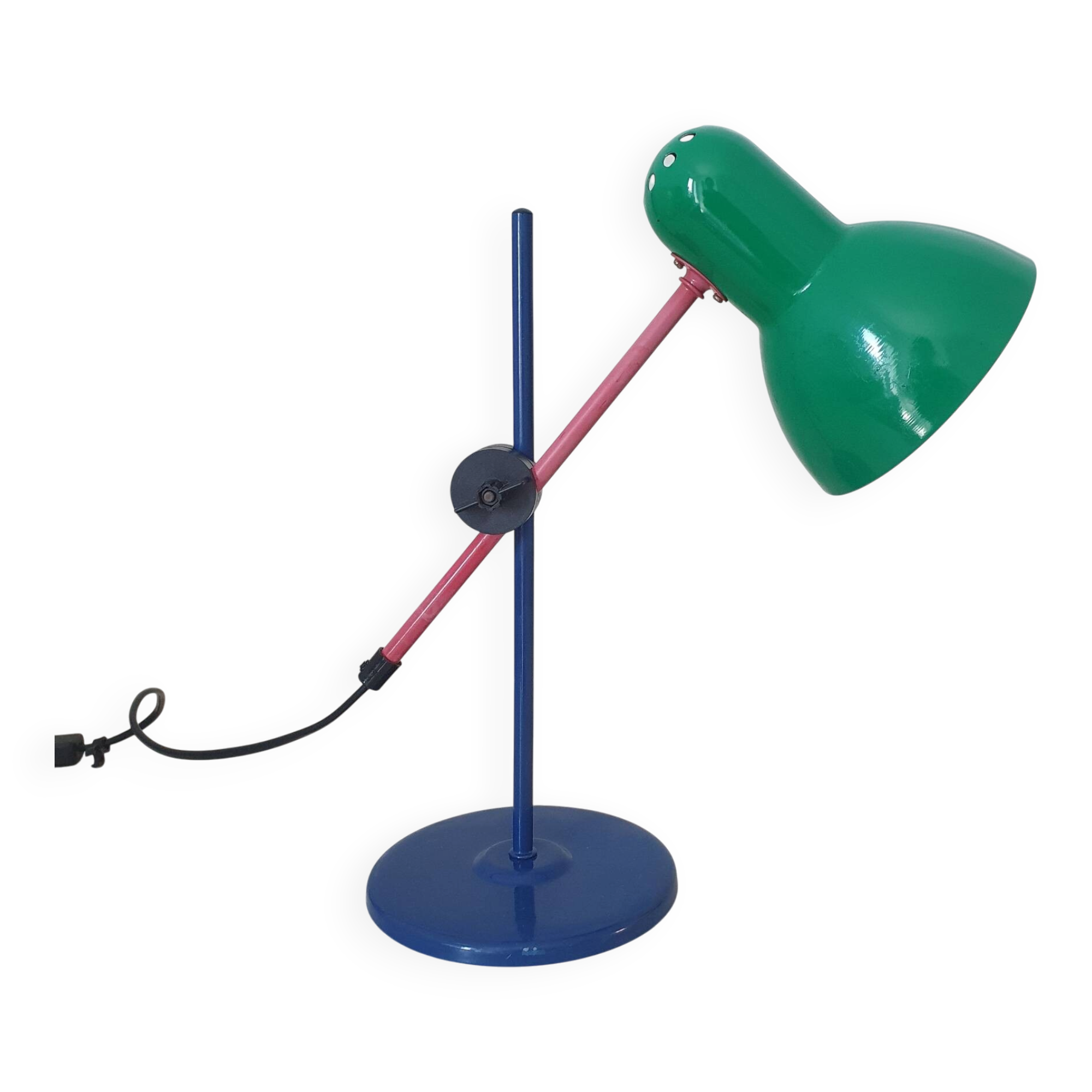 Lampe de bureau style Memphis bleu rouge vert
