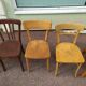 Set of 10 wooden bar bistro chairs - old - vintage