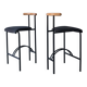 2 postmodern tubular steel bar stools | Rodney Kinsman style | 1980s