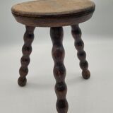 Tripod wood stool with foot balls