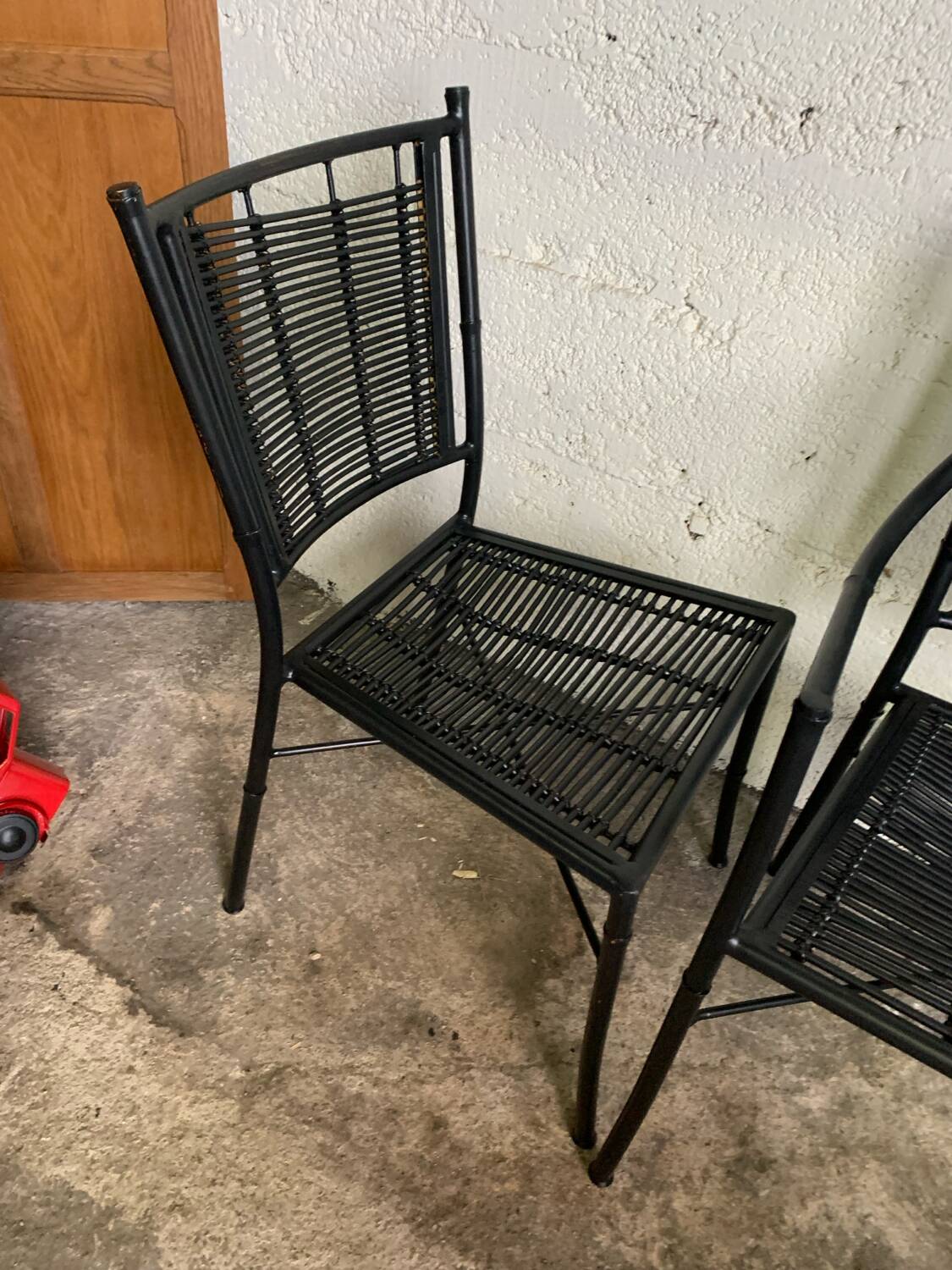 Bamboo metal chair and armchair