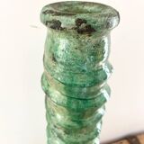 Green enamelled terracotta candle holder 50 cm