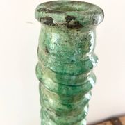 Bougeoir terre cuite émaillé vert 50 cm