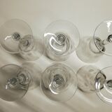 Lot of 6 vintage chiseled water glasses