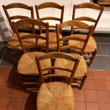 Set of straw chairs